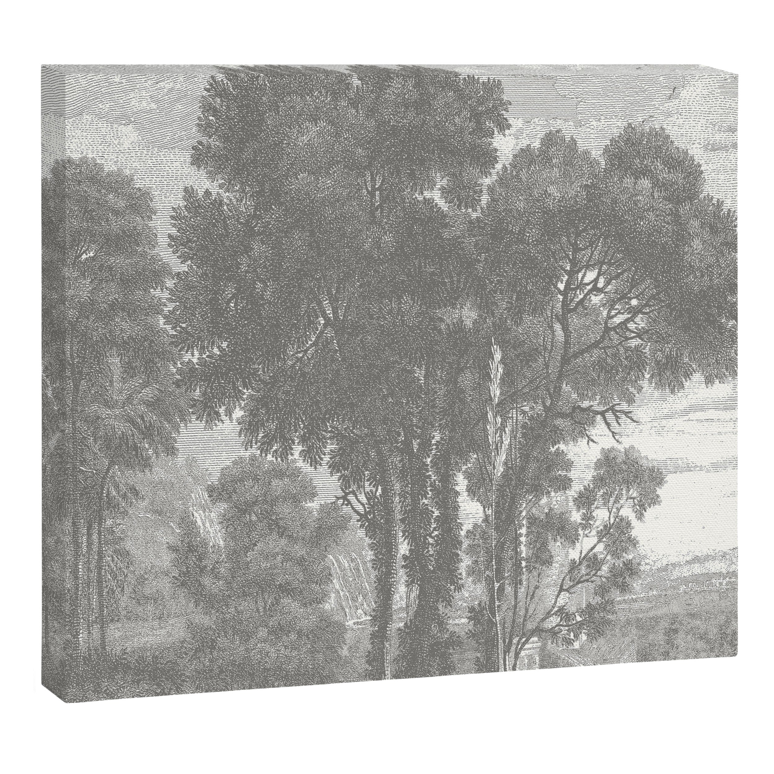 Beaux Arbres (Beautiful Trees), Warm Gray on Vanilla Snow Canvas Print Gallery Image 12