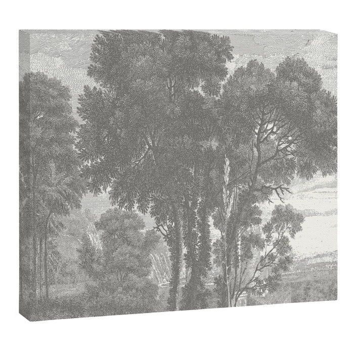 Beaux Arbres (Beautiful Trees), Warm Gray on Vanilla Snow Canvas Print Gallery Image 1