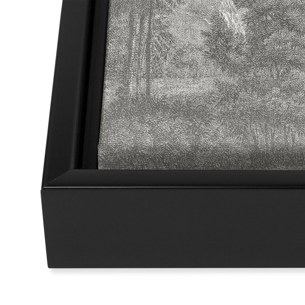Beaux Arbres (Beautiful Trees), Warm Gray on Vanilla Snow Framed Canvas Print Gallery Image 3