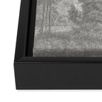 Beaux Arbres (Beautiful Trees), Warm Gray on Vanilla Snow Framed Canvas Print Gallery Image 3