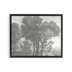 Beaux Arbres (Beautiful Trees), Warm Gray on Vanilla Snow Framed Canvas Print Gallery Image 2