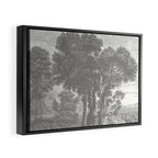 Beaux Arbres (Beautiful Trees), Warm Gray on Vanilla Snow Framed Canvas Print Gallery Image 6