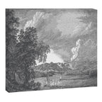 Hudson River and Catskills, Graphite and Crisp White Canvas Print Gallery Image 12