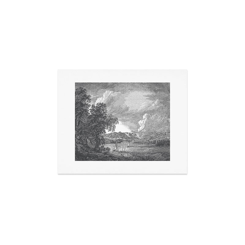 Hudson River and Catskills, Graphite and Crisp White Art Print Gallery Image 1