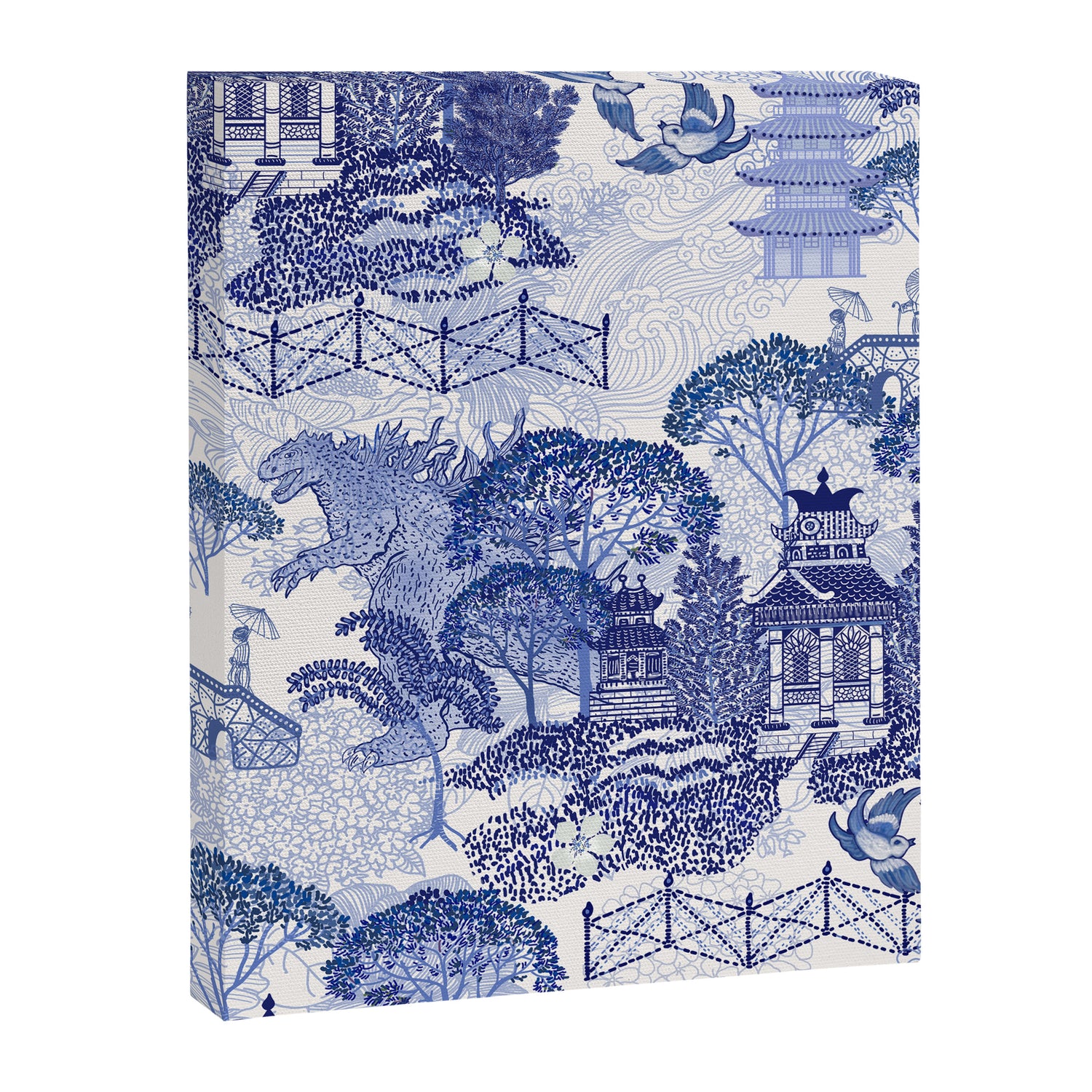 Blue Willow Godzilla Canvas Print Gallery Image 3