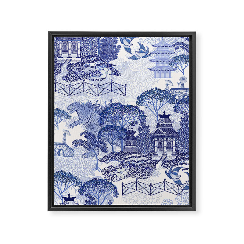 Blue Willow Godzilla Framed Canvas Print Gallery Image 8