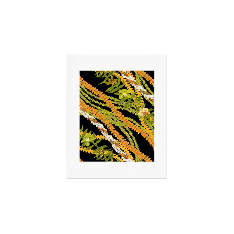 Diagonal Lei with more pakalana to add more green to the design Art Print Gallery Image 1