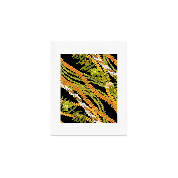 Diagonal Lei with more pakalana to add more green to the design Art Print Gallery Image 1