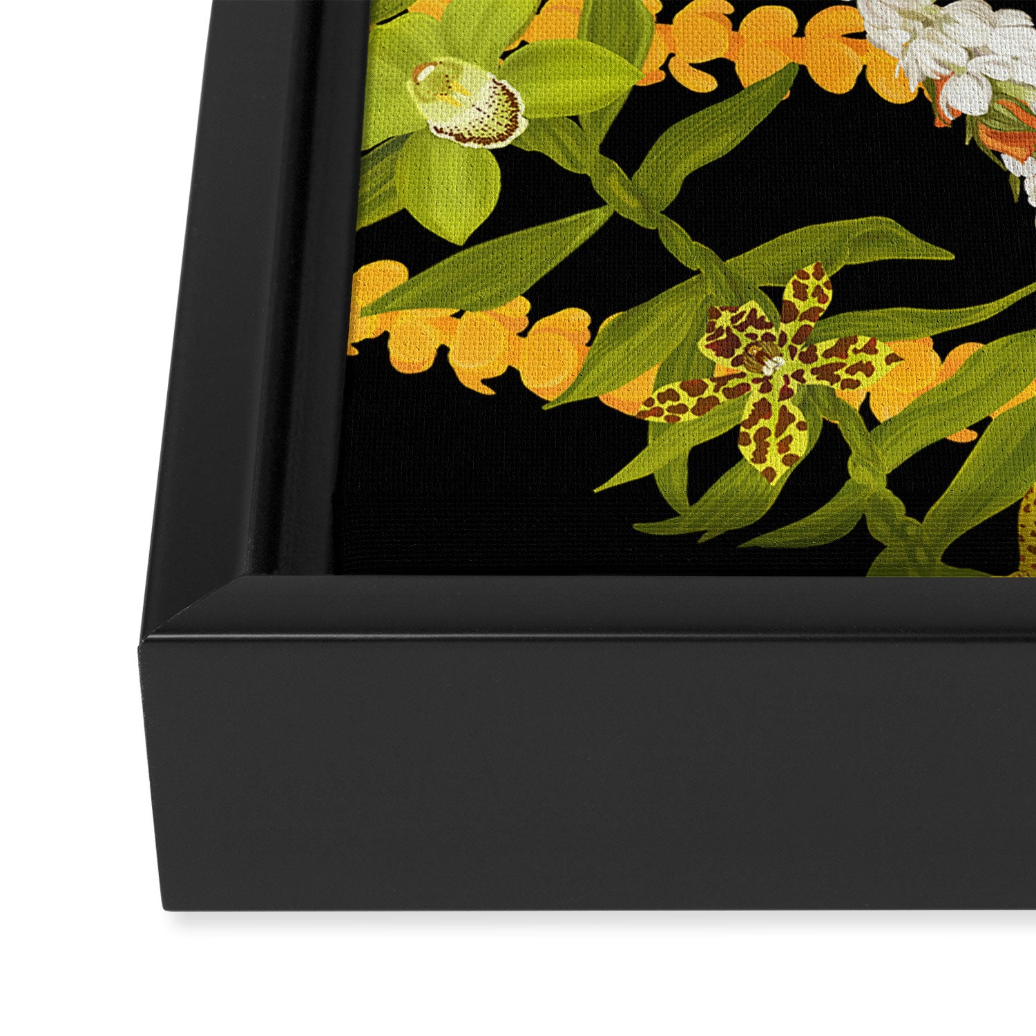 Diagonal Lei with more pakalana to add more green to the design Framed Canvas Print Gallery Image 3