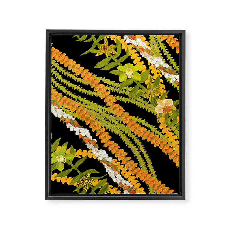 Diagonal Lei with more pakalana to add more green to the design Framed Canvas Print Gallery Image 8
