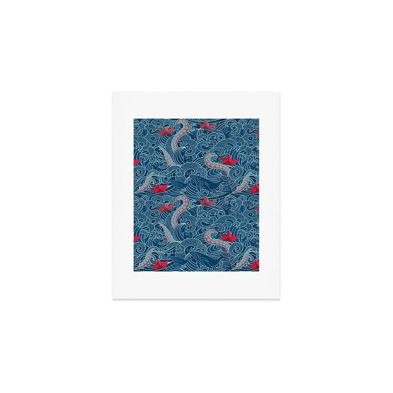 Octopus Ocean Playground smaller print Art Print Gallery Image 1