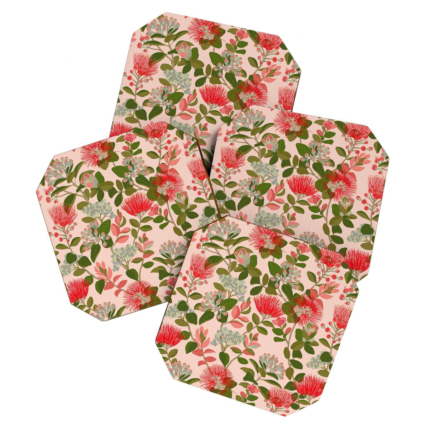 Ohia Lehua Tree on Pink Coaster Gallery Image 1