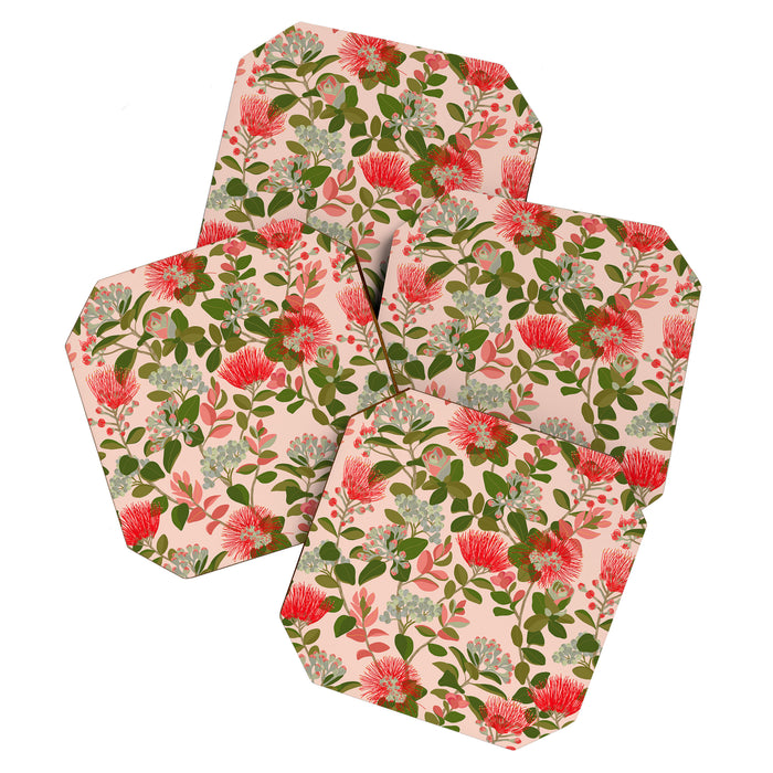 Ohia Lehua Tree on Pink Coaster Gallery Image 1