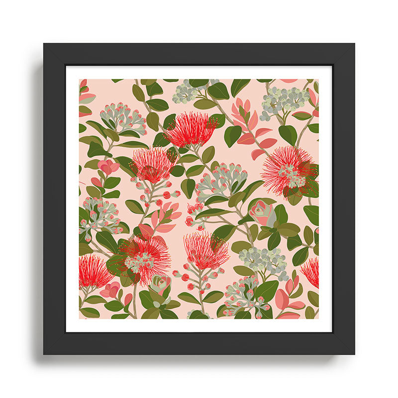 Ohia Lehua Tree on Pink Framed Art Print Gallery Image 1