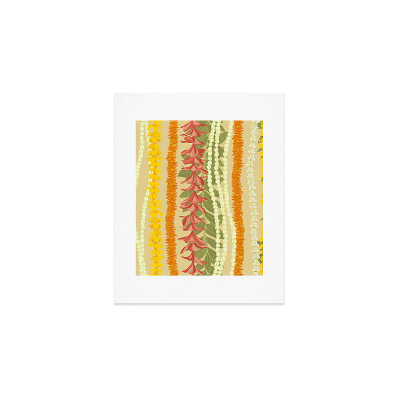 Pikake Lei, maile, plumeria, puakenikeni lei Art Print Gallery Image 1