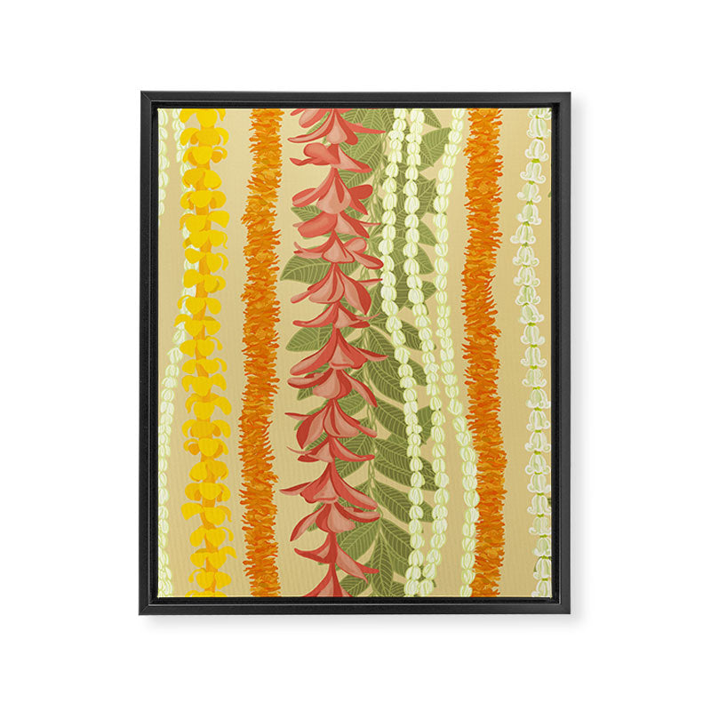 Pikake Lei, maile, plumeria, puakenikeni lei Framed Canvas Print Gallery Image 8