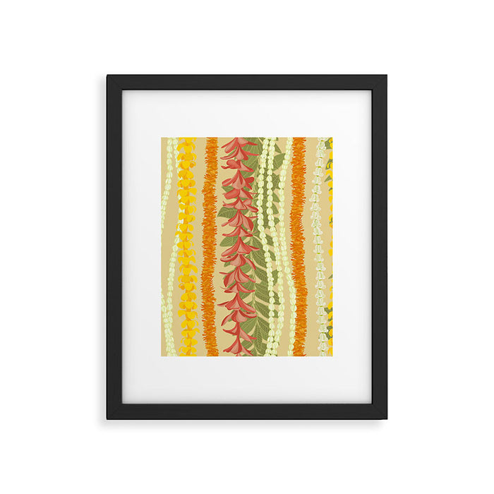 Pikake Lei, maile, plumeria, puakenikeni lei Framed Art Print Gallery Image 1