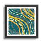Puakenikeni and Pikake Lei on Teal Framed Art Print Gallery Image 1