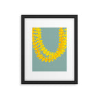 Puakenikeni lei drape on blue Framed Art Print Gallery Image 6