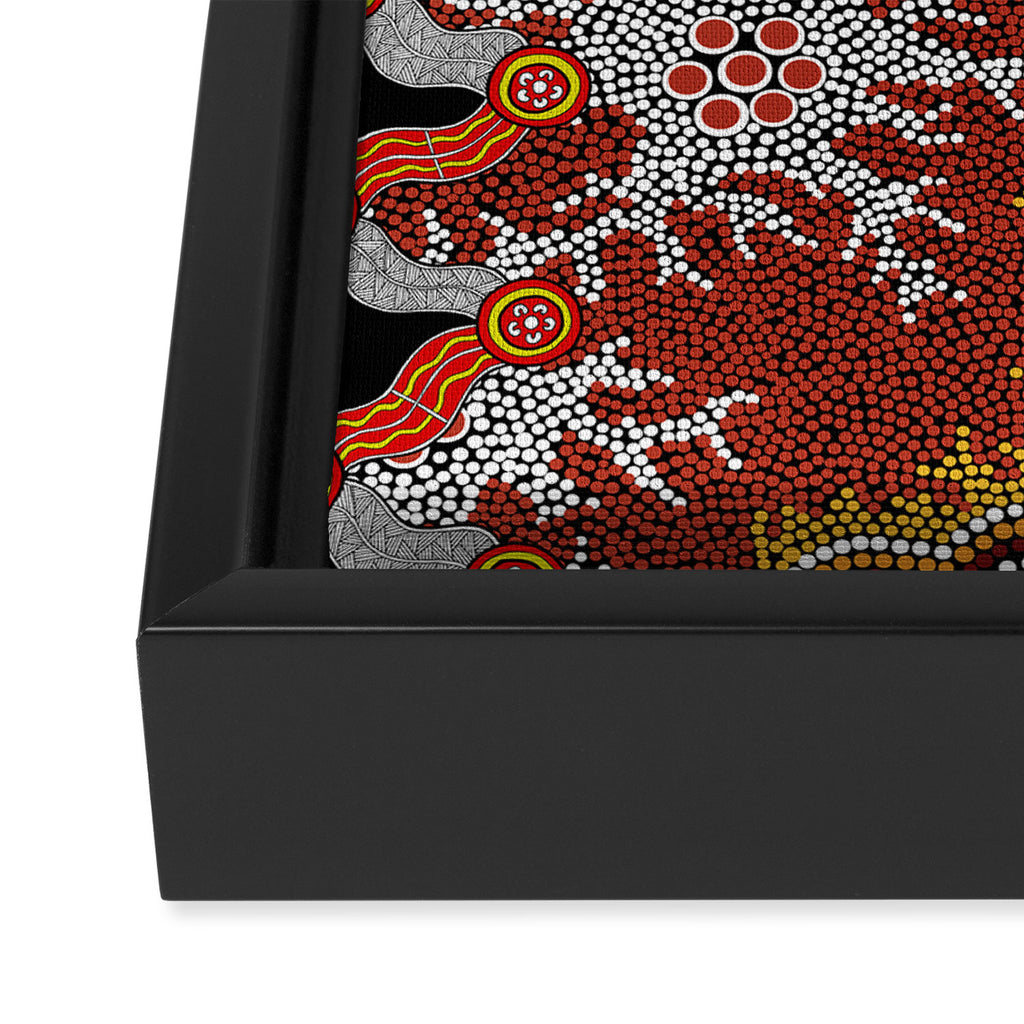 Aboriginal Art Authentic â Mountains Framed Canvas Print Gallery Image 3