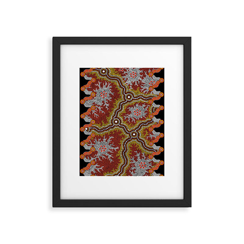 Aboriginal Art Authentic â Mountains Framed Art Print Gallery Image 5