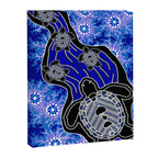 Authentic Aboriginal Art - Baby Sea Turtles Canvas Print Gallery Image 6