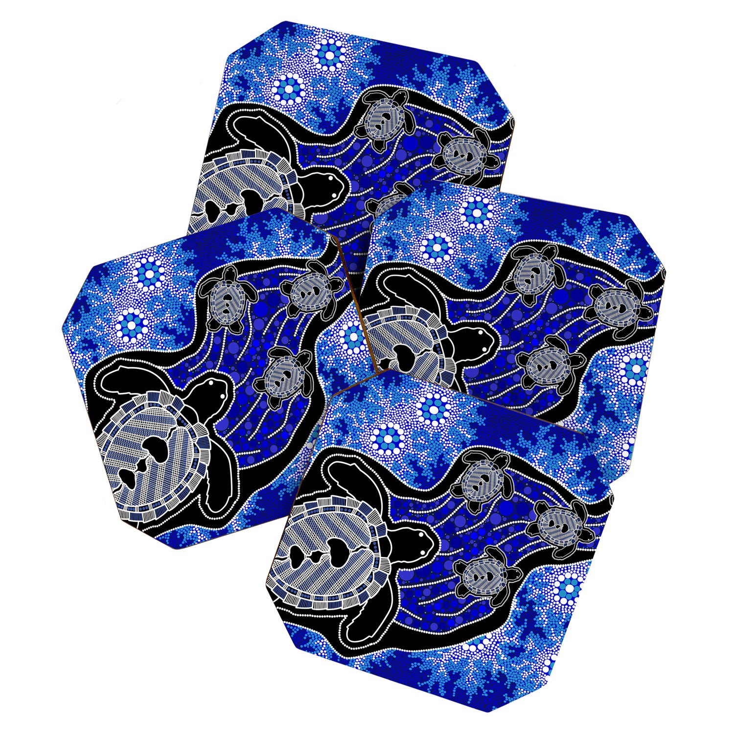 Authentic Aboriginal Art - Baby Sea Turtles Coaster Gallery Image 1