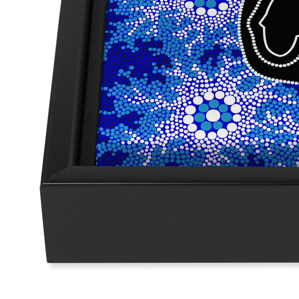 Authentic Aboriginal Art - Baby Sea Turtles Framed Canvas Print Gallery Image 3