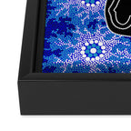 Authentic Aboriginal Art - Baby Sea Turtles Framed Canvas Print Gallery Image 3