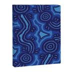 Authentic Aboriginal Art - Blue Campsites Canvas Print Gallery Image 6