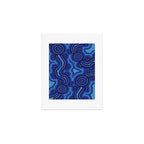Authentic Aboriginal Art - Blue Campsites Art Print Gallery Image 1