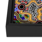 Authentic Aboriginal Art - Discovering Your Dreams Framed Canvas Print Gallery Image 3