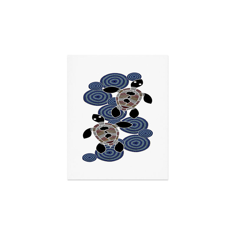 Authentic Aboriginal Art - Sea Turtles 2 Art Print Gallery Image 1