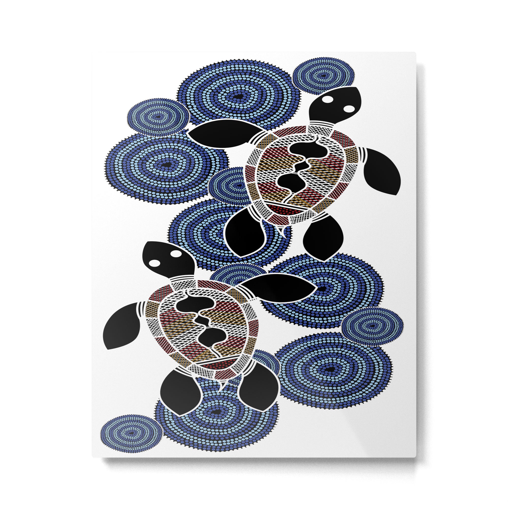 Authentic Aboriginal Art - Sea Turtles 2 Metal Print Gallery Image 4