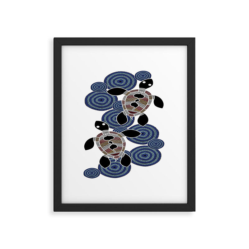 Authentic Aboriginal Art - Sea Turtles 2 Framed Art Print Gallery Image 5