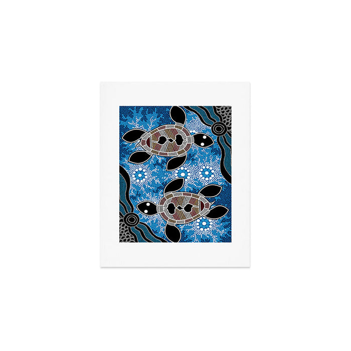 Authentic Aboriginal Art - Sea Turtles Art Print Gallery Image 1