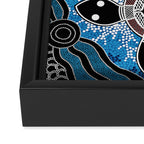 Authentic Aboriginal Art - Sea Turtles Framed Canvas Print Gallery Image 3