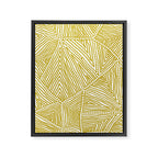 Authentic Aboriginal Art - The Fields (Mustard2) Framed Canvas Print Gallery Image 6
