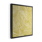 Authentic Aboriginal Art - The Fields (Mustard2) Framed Canvas Print Gallery Image 2