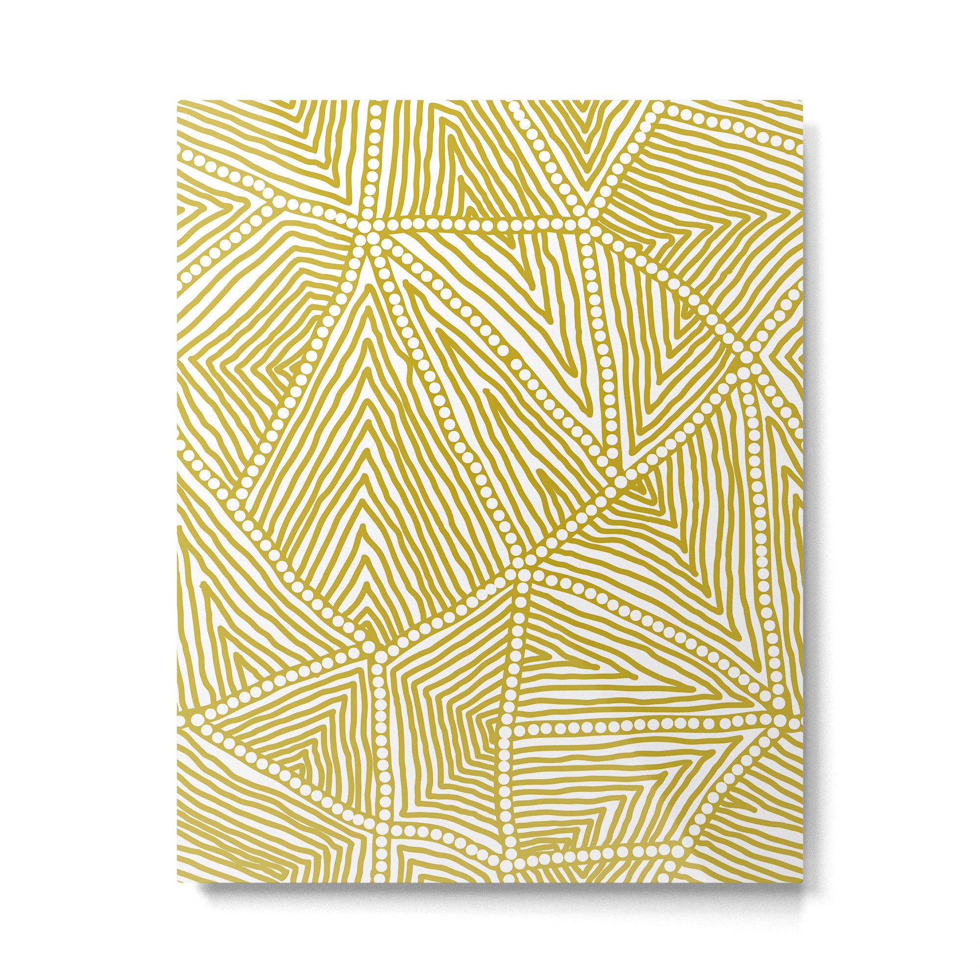 Authentic Aboriginal Art - The Fields (Mustard2) Metal Print Gallery Image 4