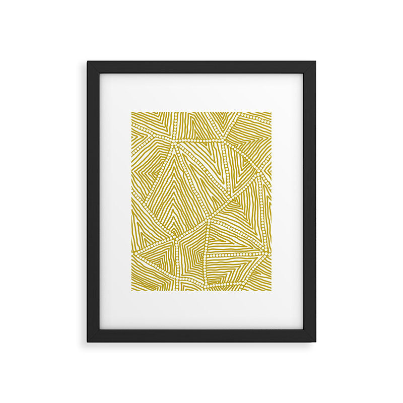 Authentic Aboriginal Art - The Fields (Mustard2) Framed Art Print Gallery Image 5