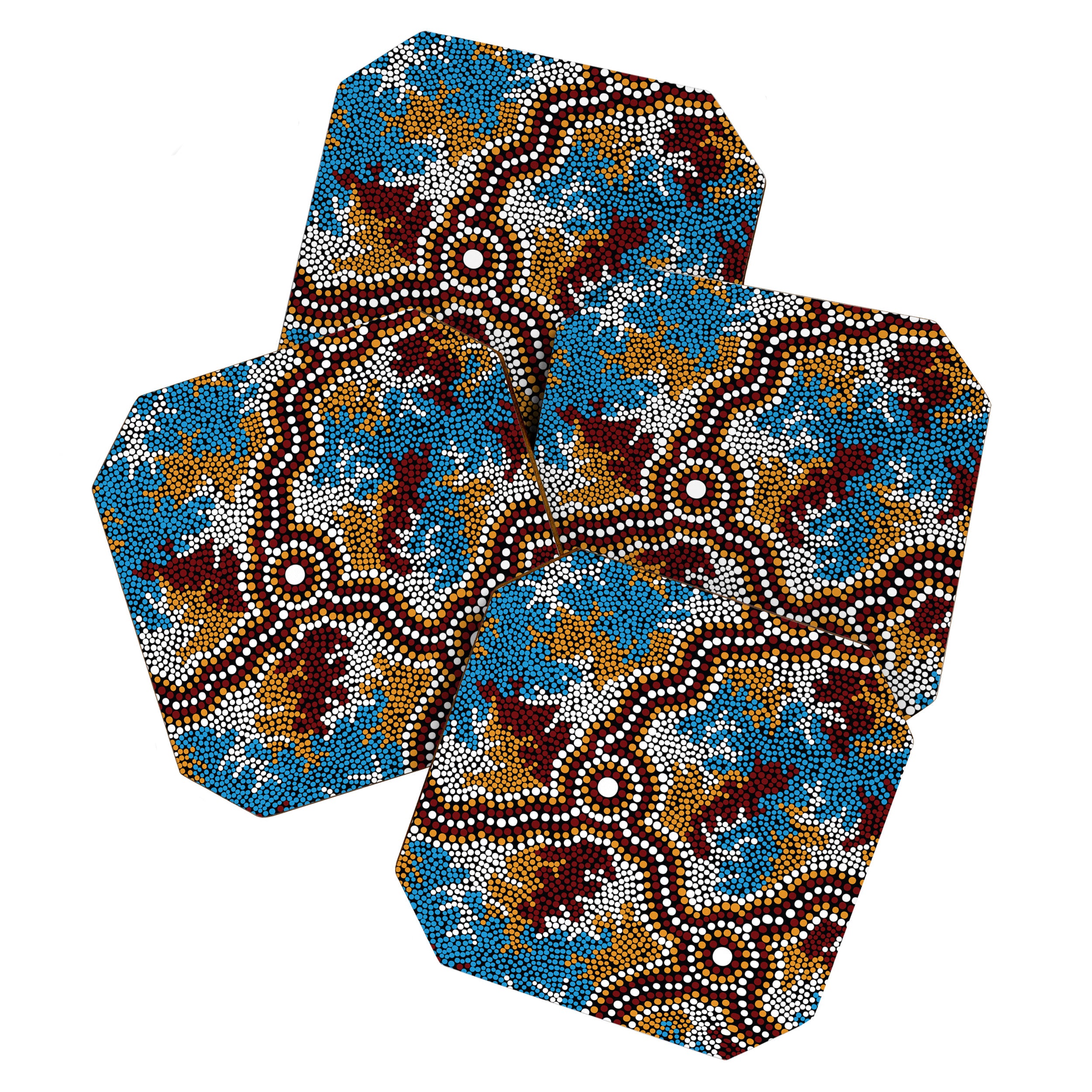 Authentic Aboriginal Art - Wetland Dreaming Coaster Gallery Image 1