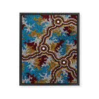 Authentic Aboriginal Art - Wetland Dreaming Framed Canvas Print Gallery Image 6