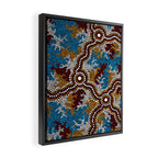 Authentic Aboriginal Art - Wetland Dreaming Framed Canvas Print Gallery Image 2