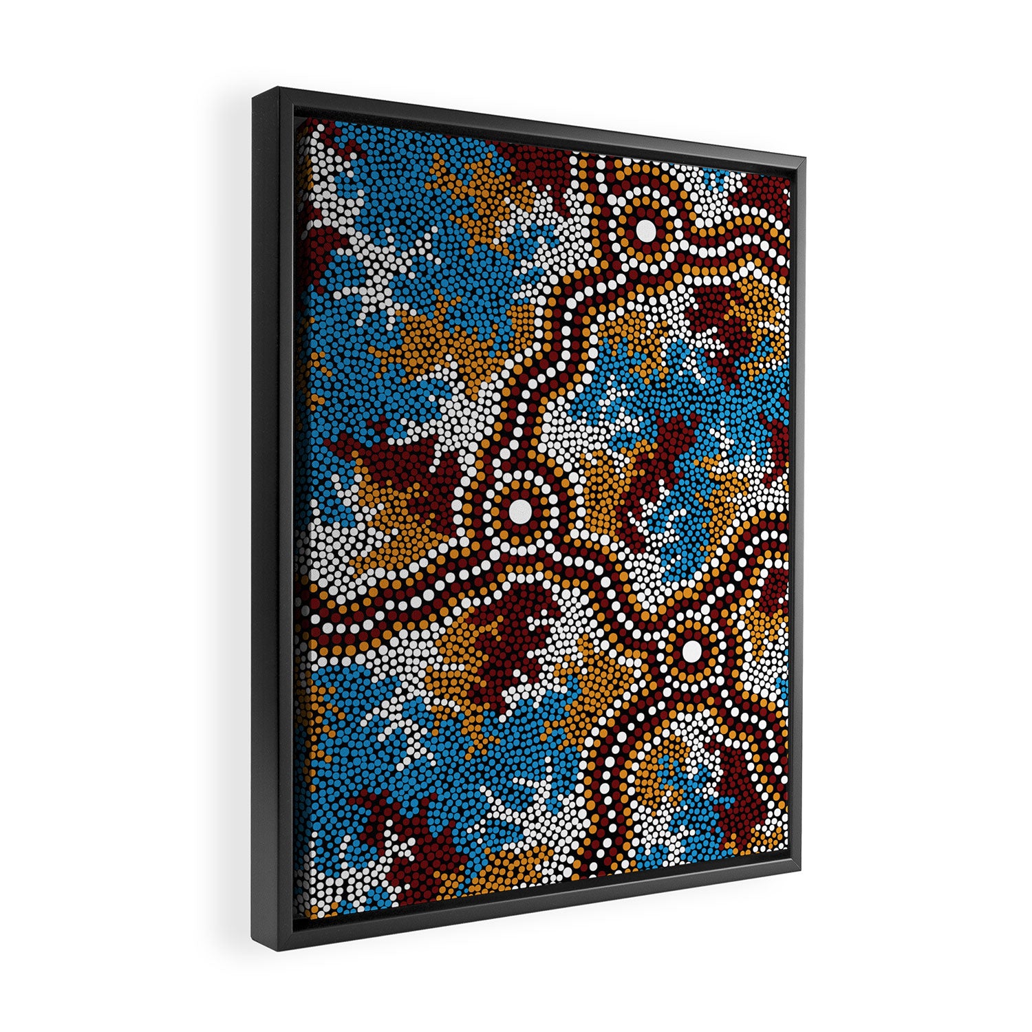 Authentic Aboriginal Art - Wetland Dreaming Framed Canvas Print Gallery Image 2