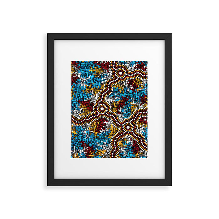 Authentic Aboriginal Art - Wetland Dreaming Framed Art Print Gallery Image 1