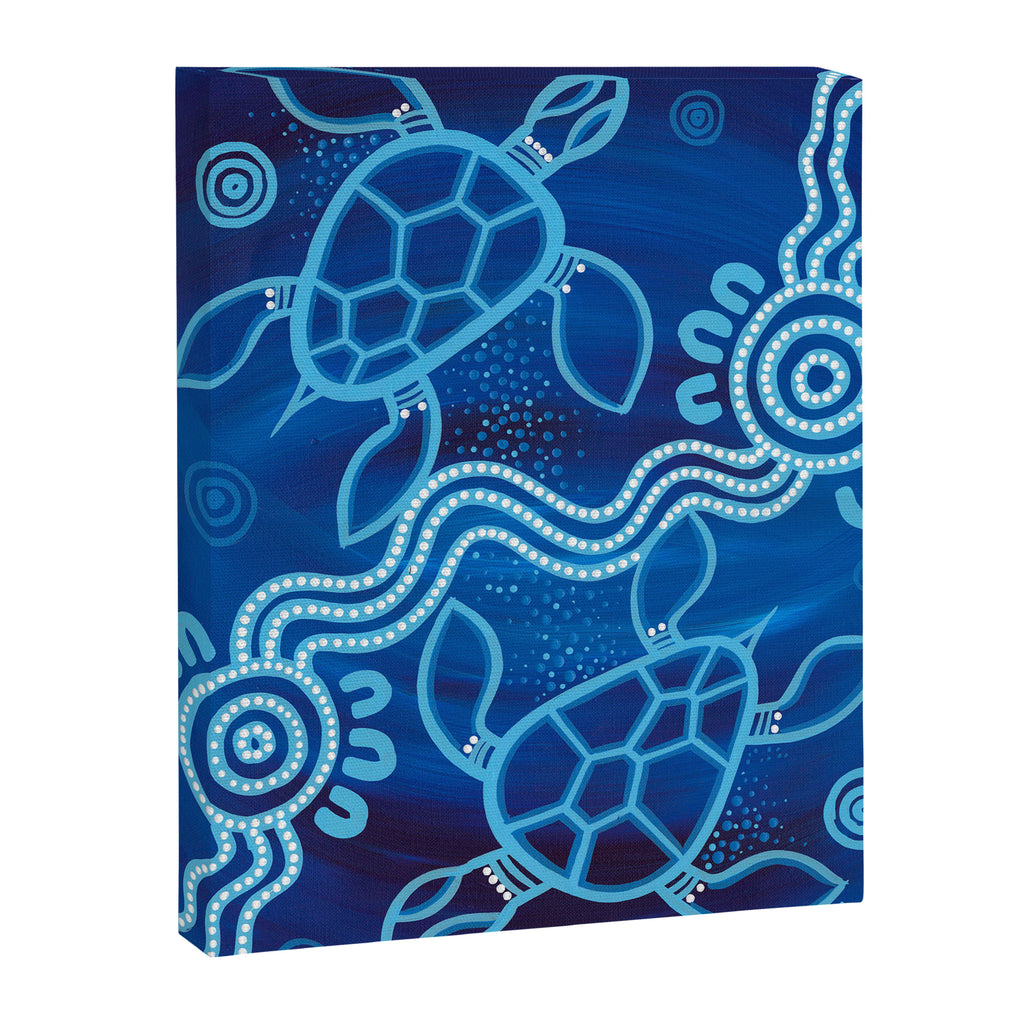 Authentic Aboriginal Artwork - 2 Turtles  Canvas Print Gallery Image 6