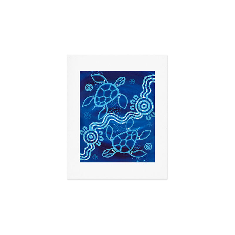 Authentic Aboriginal Artwork - 2 Turtles  Art Print Gallery Image 1