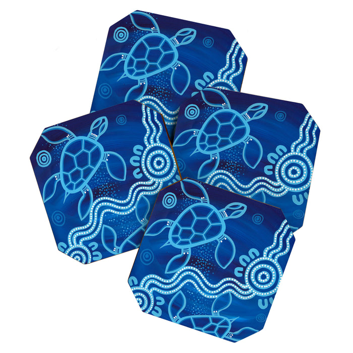 Authentic Aboriginal Artwork - 2 Turtles  Coaster Gallery Image 1
