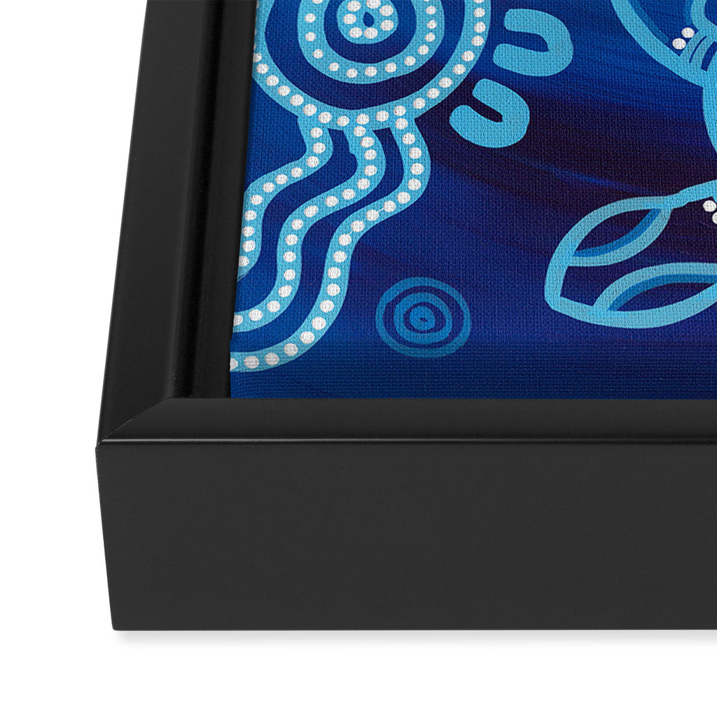 Authentic Aboriginal Artwork - 2 Turtles  Framed Canvas Print Gallery Image 3